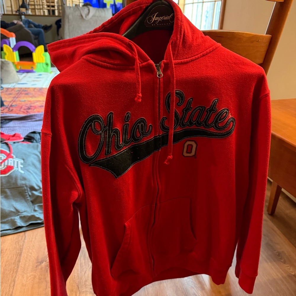 Ohio State Red Zip-Up Hoodie - MEDIUM